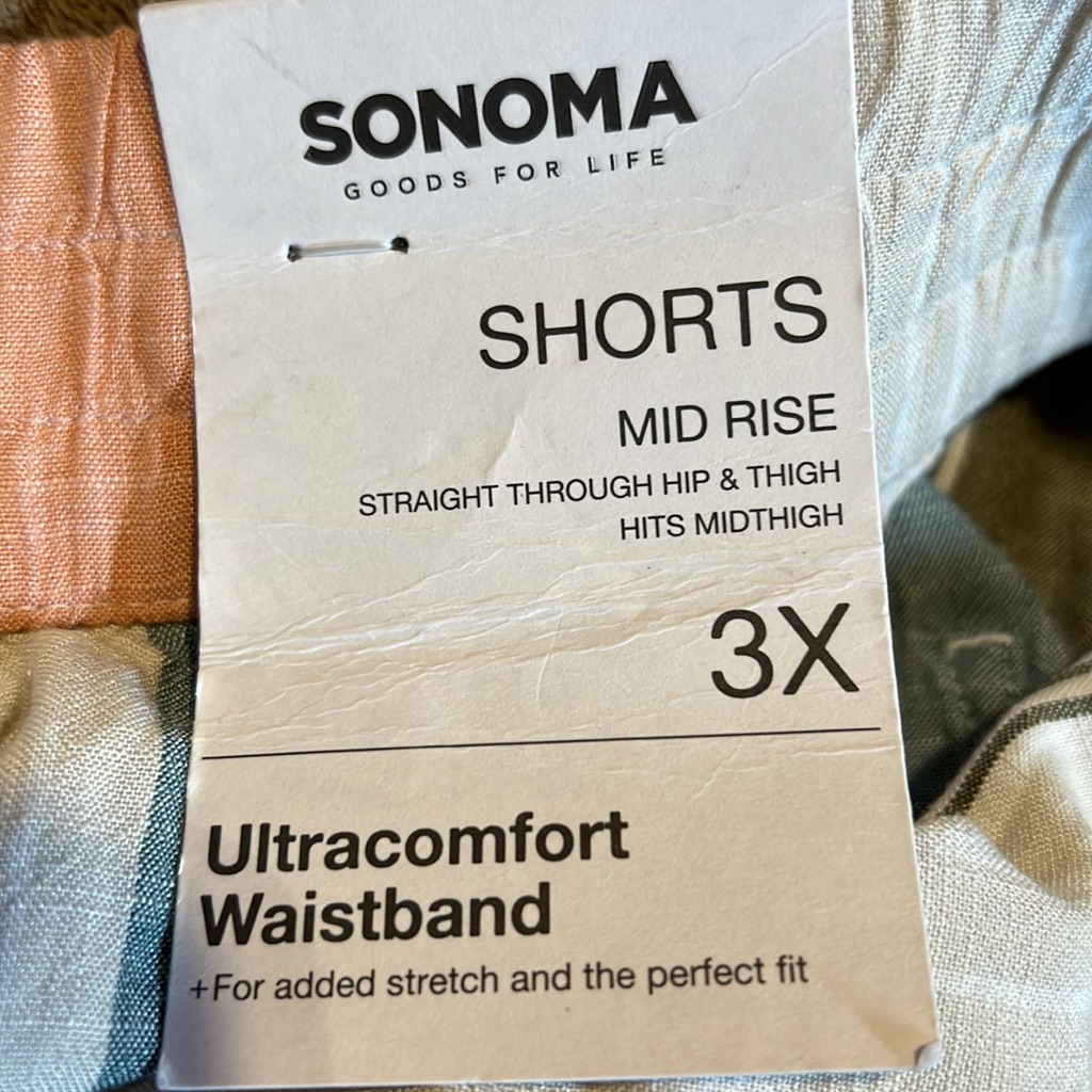 3x Striped Elastic Waistband Shorts By Sonoma. New With Tags. Gauze Like. — image 5 of 5